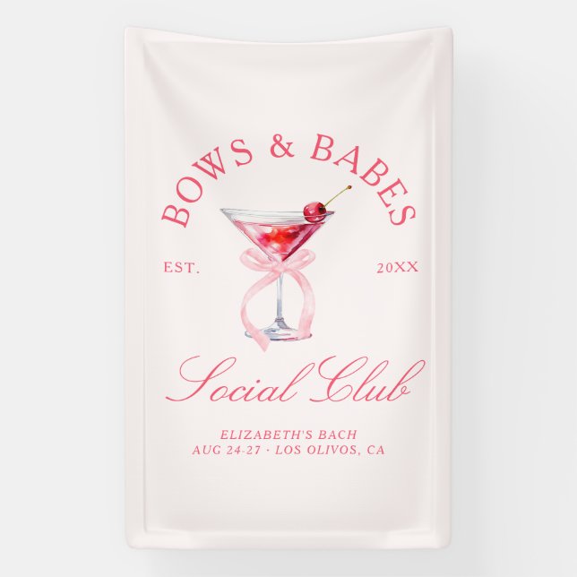 Banderoles Arcs et Bébés Coquette Cerises Enterrement de Vie  (Verticale)