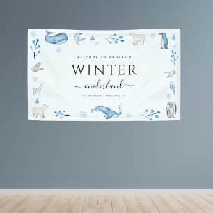 Banderoles Arctic Winter Onederland 1er anniversaire Bienvenu