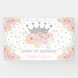 Banderoles Argent Blush rose Floral Couronne Princesse Annive