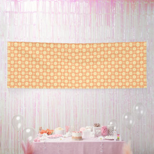 Banderoles arrière - plan orange et blanc avec motif