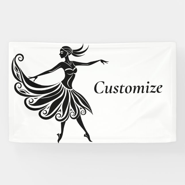 Banderoles Art de la silhouette de danseuse africaine Thunder (Horizontal)