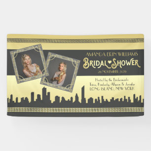 Banderoles Art Déco Fête de l'mariée Gold Vos photos Bienvenu