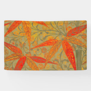 Banderoles Art en bambou terrestre Vintage Imprimer orange