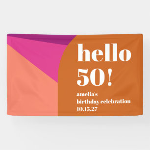 Banderoles Art moderne violet en terre cuite Custom 50e anniv