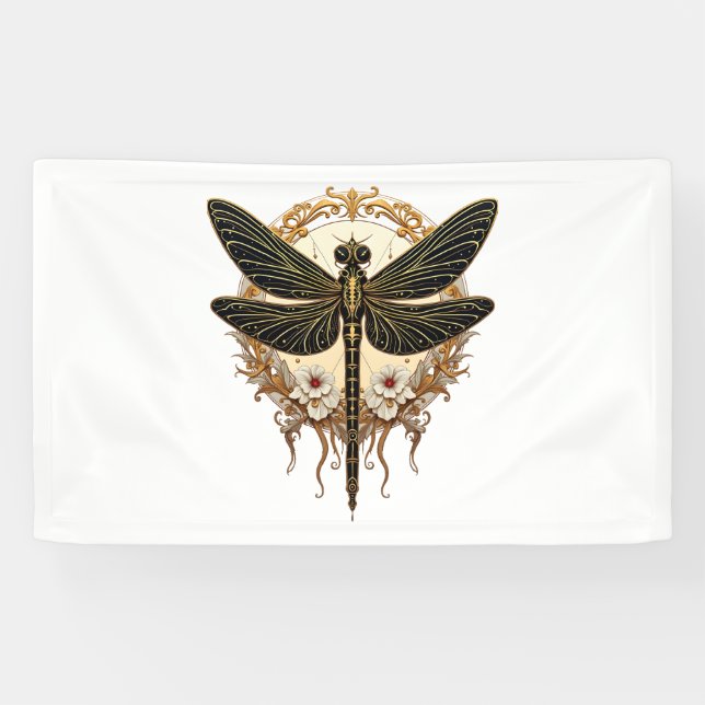 Banderoles Art Nouveau Dragonfly Elegant Steampunk (Horizontal)