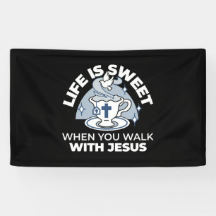 Banderoles Art Vivant Fidèle - Teacup avec Croix et Dove