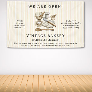 Banderoles Articles de Cuisine Vintages rayés Boulangerie