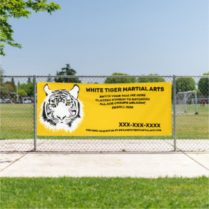 Banderoles Arts martiaux personnalisés de tigre blanc Personn