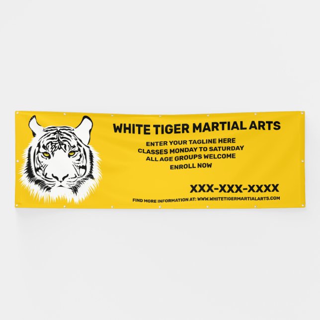 Banderoles Arts martiaux personnalisés de tigre blanc personn (Horizontal)