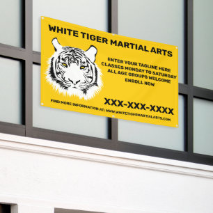 Banderoles Arts martiaux personnalisés de tigre blanc sur mes