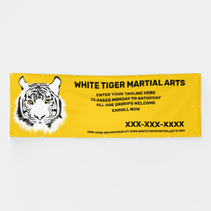 Banderoles Arts martiaux personnalisés du tigre blanc Personn