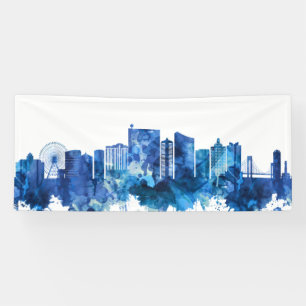 Banderoles Atlantic City New Jersey Skyline Blue