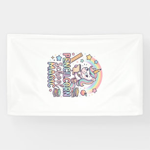 Banderoles Autocollant adorable de magie scolaire Unicorn Pen