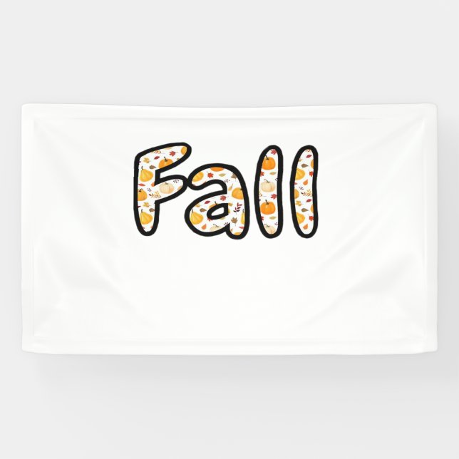 Banderoles Automne avec Arrière - plan Citrouille Automne Sai (Horizontal)