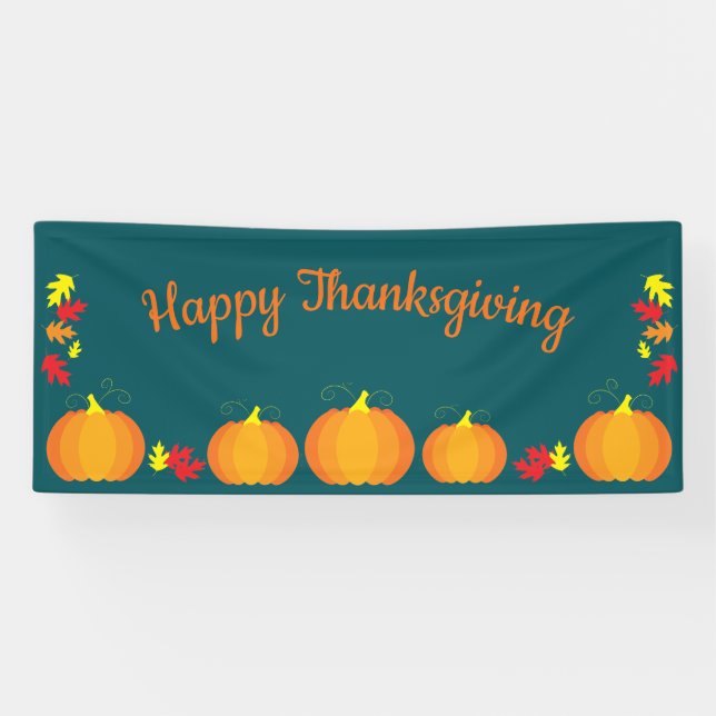 Banderoles Automne Feuilles Automne Citrouille Thanksgiving (Horizontal)
