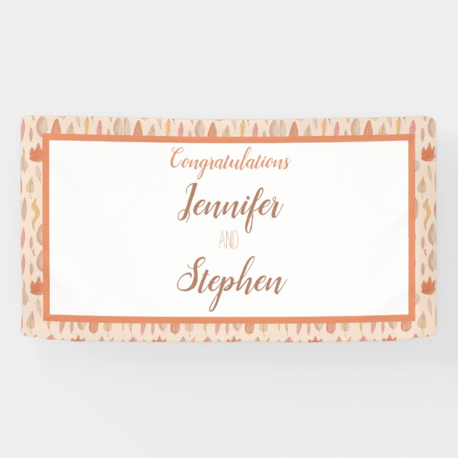 Banderoles Automne Feuilles Faire-part de mariage automne (Horizontal)