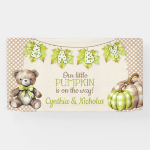Banderoles Automne Plaid Teddy Bear Citrouille Feuilles
