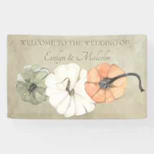 Banderoles Automne Rustique Automne Blanc, Orange Citrouille 