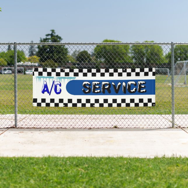 Banderoles Automotive Shop A/C Service Climatiseur Grand (En situation)