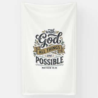Banderoles Avec Dieu Toutes Choses Sont Possibles Vintage Chr