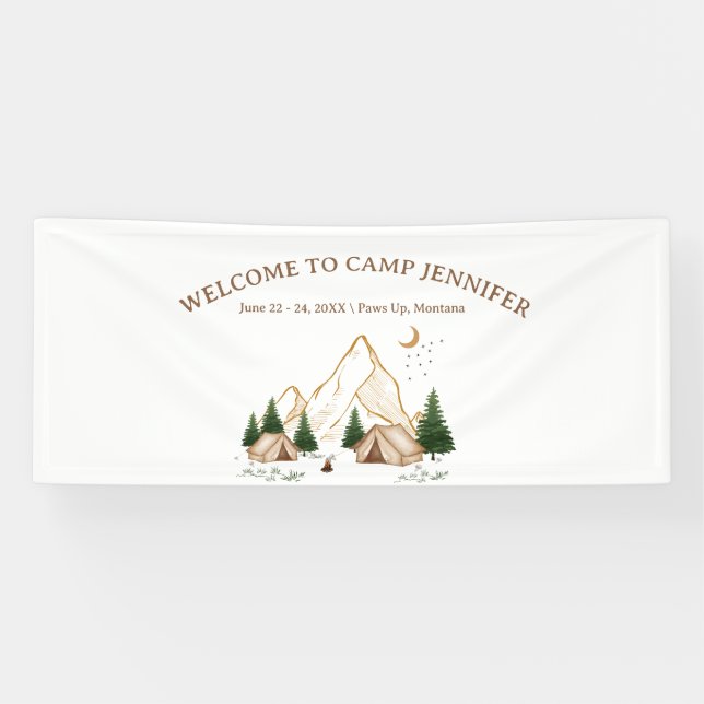 Banderoles Aventure de week-end de camp de jeunes filles (Horizontal)