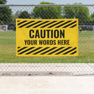 Banderoles Avertissement Jaune Noir Frappe tout texte