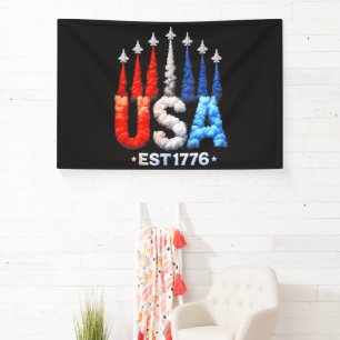 Banderoles Avions de chasse du 4 juillet Usa Patriotique