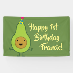 Banderoles Avocado Cute 1er Anniversaire de fête Décor
