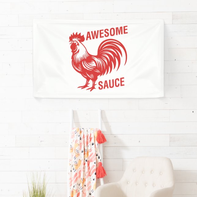 Banderoles Awesome Rooster de sauce drôle (En situation)