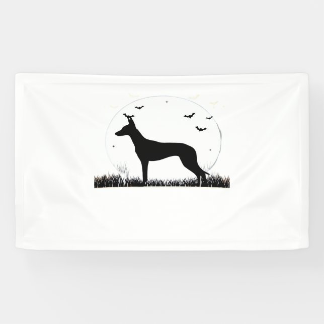 Banderoles Azawakh Chien - Halloween Lune Silhouette Classiqu (Horizontal)