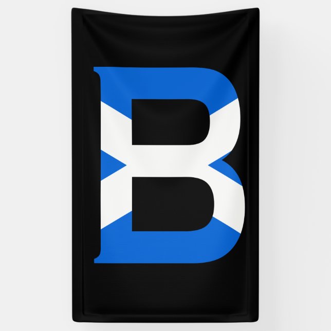 Banderoles B Monogramme superposé sur le drapeau écossais (v) (Vertical)