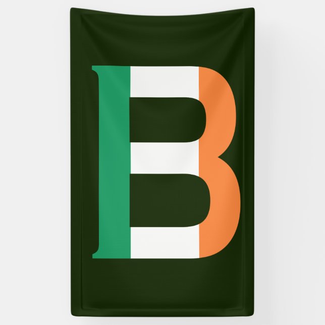 Banderoles B Monogramme superposé sur le drapeau irlandais (v (Vertical)