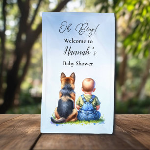 Banderoles Baby Boy et son Baby shower de chiot berger allema