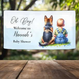Banderoles Baby Boy et son Baby shower de chiot berger allema