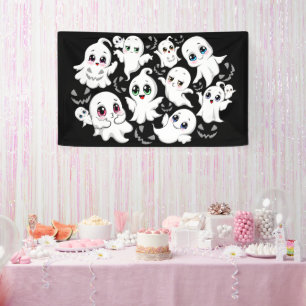 Banderoles Baby Ghosts Éffrayant mignon Halloween humeur