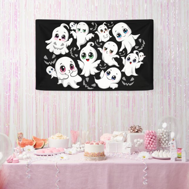 Banderoles Baby Ghosts Éffrayant mignon Halloween humeur (Fête)