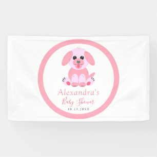 Banderoles Baby Girl Douche Personnalisée Puppy Rose Accueil