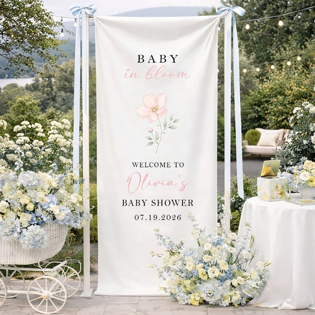 Banderoles Baby in Bloom Baby Shower Welcome Sign, Personaliz (Créateur téléchargé)
