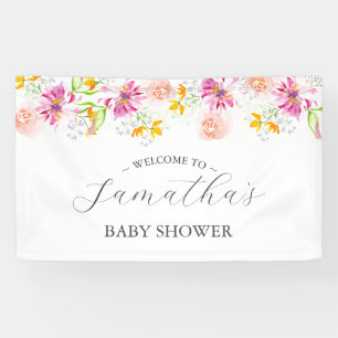 Banderoles Baby in Bloom Floral Baby shower Affiche de bienve
