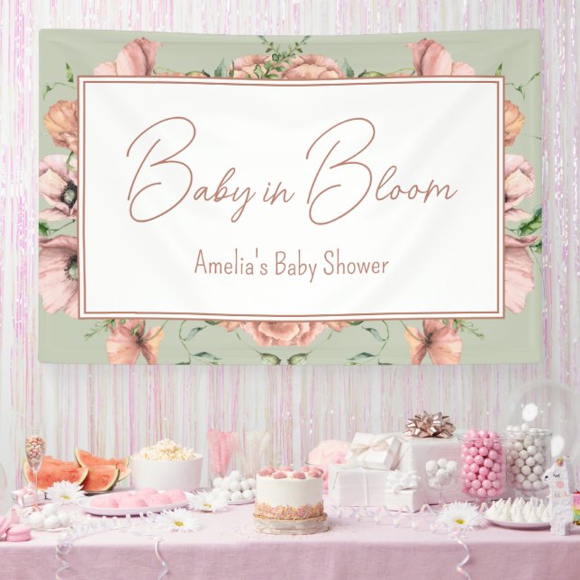 Banderoles Baby in Bloom Wildflower Baby Shower Photo Wall (Fête)