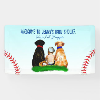 Banderoles Baby shower à thème de baseball et de chiens