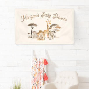 Banderoles Baby shower animalier sauvage
