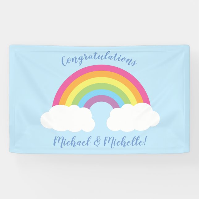 Banderoles Baby shower arc-en-ciel (Horizontal)