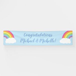 Banderoles Baby shower arc-en-ciel