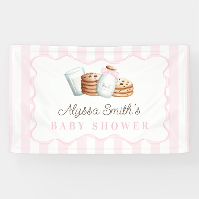 Banderoles Baby Shower au Lait et aux Cookies (Horizontal)