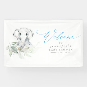 Banderoles Baby shower Baby Elephant Blue Sage Bienvenue