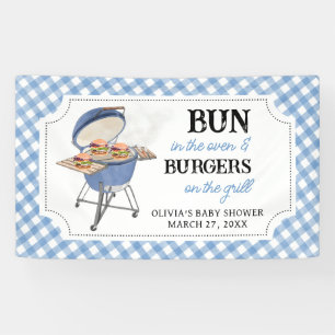 Banderoles Baby shower BBQ Burger Bleu
