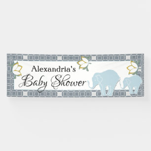 Banderoles Baby shower bleu de garçon d'éléphant