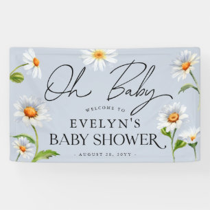 Banderoles Baby shower bleu migny sauvage Daisy
