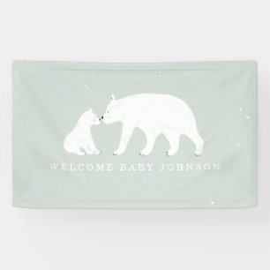Banderoles Baby shower bleu neigeux de Mama et Baby Polar Bea